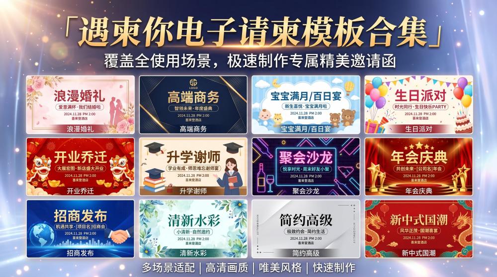 开业乔迁不用愁！这款喜庆电子请柬，体面氛围感直接拉满🧨